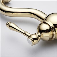Fapully Bathroom Faucet Sink Tap Gold Bathroom Vanity Single Handle Hot Cold Water Mixer Tap Basin Faucet