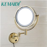 KEMAIDI Led Makeup Mirror With Led Light Vanity Cosmetic Magnifying Wall Mirror Bathroom 3x Magnification Shaving Makeup Mirrors