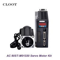80ST-M01330 AC Servo Motor Kit Three Phase Servo Motor 220V + Matched Servo Driver Motor + Motor Cable