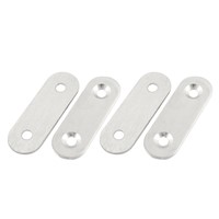 4pcs 50x16mm Flat Mending Repair Plate Bracket Corner Brace Silver