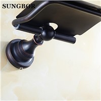 Europe style antique black bronze paper towel rack bathroom paper holder Base carved toilet paper box toilet accessories HL-2608