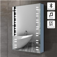 50x70cm Illuminated Bathroom Mirror Cabinet with Sensor and Shaver Socket 02