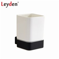 Leyden SUS 304 Stainless Steel Square Tumbler Toothbrush Holder Black Wall Mounted Toothbrush Tumbler Holder Bathroom Accessory