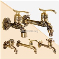 High Quality 1 Piece Wall Mount Cold Water Basin Faucet Brass Antique Washing Machine Taps Bathroom Mop Pool Taps Bibcocks Taps