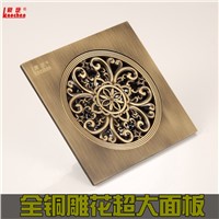 style carved bronze, floor drain 15 cm, odor proof floor drain core, toilet sewer, insect pest, odor control cover