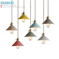 Macaron lampshade 7 colors, luminaire pendant lights modern pendant lamp for restaurant coffe bar shop lighting fixture E27