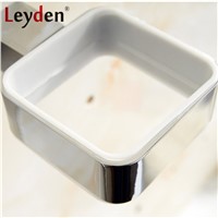 Leyden SUS 304 Stainless Steel Square Tumbler Toothbrush Holder Chrome Wall Mounted Toothbrush Tumbler Holder Bathroom Accessory