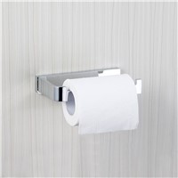 Bathroom Solid Brass Silver Wall Mounted Toilet Paper Holder Chrome Finish Contemporary
