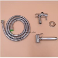 Brass Chrome Finish Toilet Hand Held Bidet Bathroom Copper Valve Shower Spray Set with Hose &amp;amp;amp; Holder .Health Cleaning Bidets