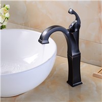 MEIFUJU Bathroom Waterfall Basin Faucet Tall Stand Basin Mixer Black Oil Rubbed Bronze Basin Faucets Sink Mixer Tap Chrome