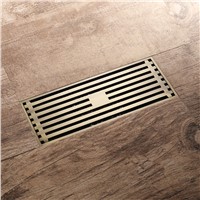 HIDEEP Euro Style Antique Brass Bathroom Linear Shower floor Drain Bathroom Deodorization Type Floor Drain Cover Waste Drainer