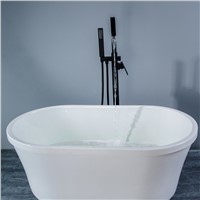 Fapully Oil Rubbed Bronze Floor Mount Bathtub Faucet Hand Shower Set Sprayer Mixer Faucet Bathroom Shower Bath Tub