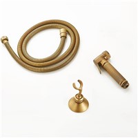 KEMAIDI Antique Brass Bidet Faucets Wall Mounted Bathroom Shower Toilet Faucet With Hand Shower Bathroom Accessories
