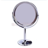 Make Up Mirrors Stainless Steel Holder Cosmetic Bathroom Double-Sided Desk Makeup Mirror Dia 8cm Women Home Office Use 1PCS