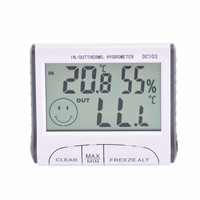 Portable LCD Digital Thermometer Hygrometer Weather Station Clock Indoor Outdoor Function Including Probe
