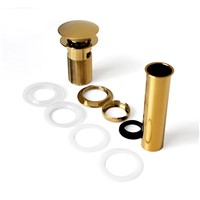 Pop Up Drain Waste With Overflow For Bathroom Lavatory Basin Brass Gold