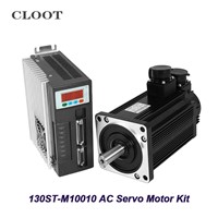 130ST-M10010 AC Servo Motor Totally Enclosed 1KW 1000rpm Servo Motor AC220V With Matched Driver 3M Cable