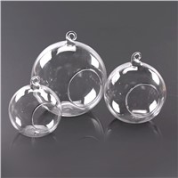 Clear Glass Round Hanging Candle Light Holder Candlestick Wedding - 12CM
