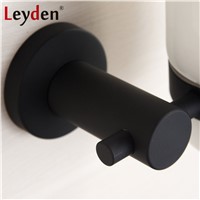 Leyden SUS 304 Stainless Steel Round Tumbler Toothbrush Holder Black Wall Mounted Toothbrush Tumbler Holder Bathroom Accessories