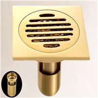 Floor Drain Brass For Deep Water 4*4 inch Gold