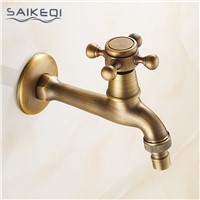 Luxury Antique Brass Decorative Outdoor Faucet Garden Bibcock Tap Bathroom Washing Machine mop Faucet