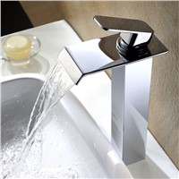 Faucet Ceramic Valve Core Art Sink Faucets for Bathroom Deck Mounted Tall Brass Hot and Cold Water Saving Waterfall Taps Mixer
