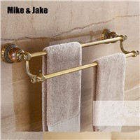 Antique brass bathroom double jade towel bar shelf bathroom shelf towel holder bathroom black towel shelf accessories  8008