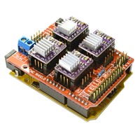 CNC V3 Shield + UNO R3 for Arduino Compatible Board + 4x TI DRV8825 StepStick Stepper Drivers Red+purple