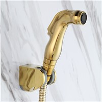 Luxury Gold ABS Sprayer hand held toilet bidet spray shattaf spray factory sale golden toilet shower head jet set