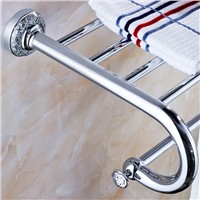 Shinesia Chrome Polished Bathroom Towel Rack Towel Holder Solid Brass Bathroom Accessories Wall Mounted
