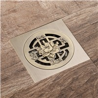 HIDEEP Bathroom Kitchen Balcony Shower Floor Drains Square Electroplated Brass Copper Deodorant bathroom Shower floor Drain