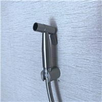 304 Stainless Steel Toilet Hand Held Bidet Bathroom Shattaf  Shower Spray Set with Hose &amp;amp;amp; Holder .Hanging On The Toilet Bidet