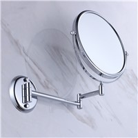 Wall Mounted Beauty Mirror Brass 1*3 Magnification With Flodable Extension Arm Chrome