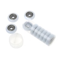 OOTDTY 10 Pcs 5 x 23 x 7.3mm Nylon Plastic Carbon Steel Bearings Pulley Wheels Embedded Groove For Doors and Windows Hardware