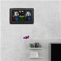 Houzetek Wireless Thermometer Hygrometer Sound Control Backlight Weather Station Thermometer Outdoor Forecast Sensor Clock