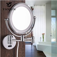 Yanjun 8 inches Wall Mount Sensor-Activated Lighted Vanity Mirror3x Magnification Chrome Finish YJ8013