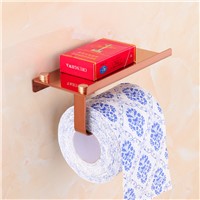 Stainless Steel Phone Shelf With Toilet Paper Holder Bathroom Mobile Phones Towel Rack Wall Mounted Toilet Roll Tissue Holder