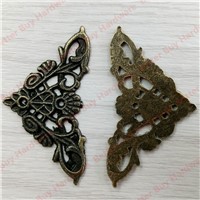 4pcs Jewelry Box Protector Decoration Corner Bracket Antique Frame Book Menus Butterfly Protector