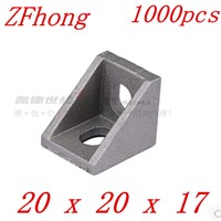 1000pcs 2020 bracke Aluminum Profile Corner Fitting Angle 20 x 20 x 17  20 x 17  Decorative Brackets Aluminum Profile