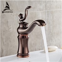 Bathroom Faucets Oil-rubbed Bronze Color Faucet Brass Bath Basin Mixer Tap with Hot and Cold Water Mixer Tap Sink Crane 58810