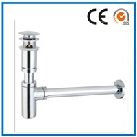 OUBONI NEW Bottle Traps Pop up Waste Drain Basin Faucet Deodorant P-Traps Waste Pipe Into The Wall Drainage Plumbing Tube