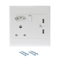 1Pc WallPower Socket Adapter Dual USB Ports Charger Panel Plug for South Africa Brazil