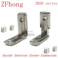 20pcs/lot 20 type L shape T Slot Inside Interior Corner Connector Joint Brackets with M5 Screws for 2020  Aluminum profile