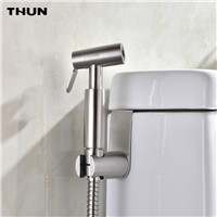 THUN SUS 304 Spray Bidet Bathroom Accessories Handheld Shower Bidet Hanger with Toilet Stainless Steel 304 Bidet Spray