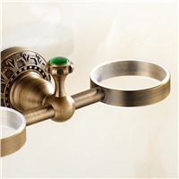AUSWIND All Copper Antique Toothbrush Holder Retro Brush Toothbrush Rack Lovers Gargle Cup Holder Bathroom Wash Cup Holder