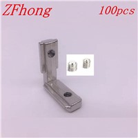 100pcs 20 series T Slot L Shape Interior Corner Connector Joint for 2020  Aluminum Profile Accessories Bracket with m5 screw