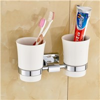 WORID brand ceramic double cup copper holders  bathroom accessories  X-5066