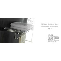 VIBORG Deluxe SUS304 Stainless Steel Wall Mounted Bathroom Towel Rack Shelf Towel Holder Storage, BRUSHED