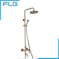 Antique Bronze Round Luxury Spa Overhead Shower Faucet Mixer Set, robinet de baignoire Faucet Shower Set