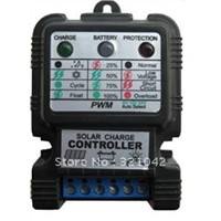5A 12/24V PWM Solar Charge Controller for solar home system with LED display and MCU,artificially controlled